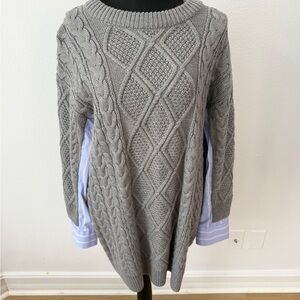 B+ab Gray Cable Knit Women's Sweater